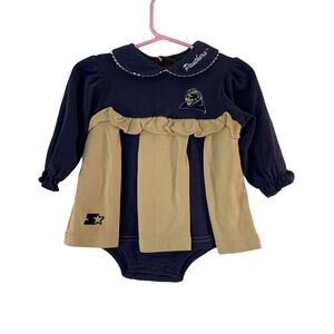 STARTER Girl’s Pitt Panthers Long Sleeve Romper / Size: 6-9 Months